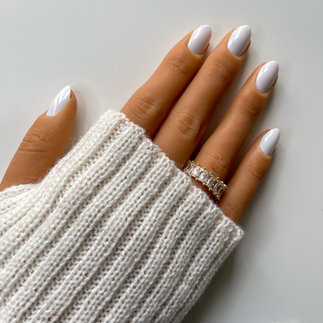 Faux ongles amendes blanc réutilisables et écologiques