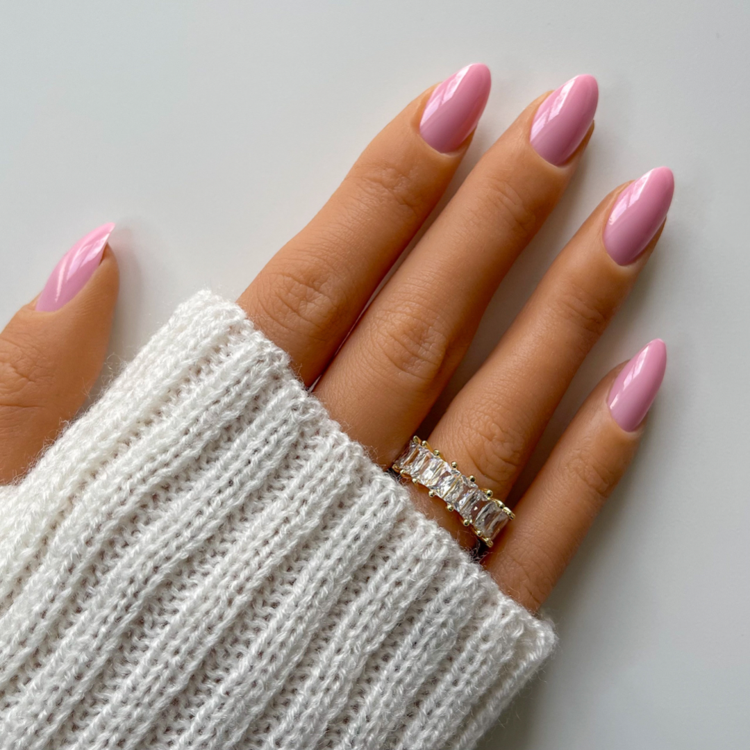 Faux ongles almond pink réutilisables et écologiques 