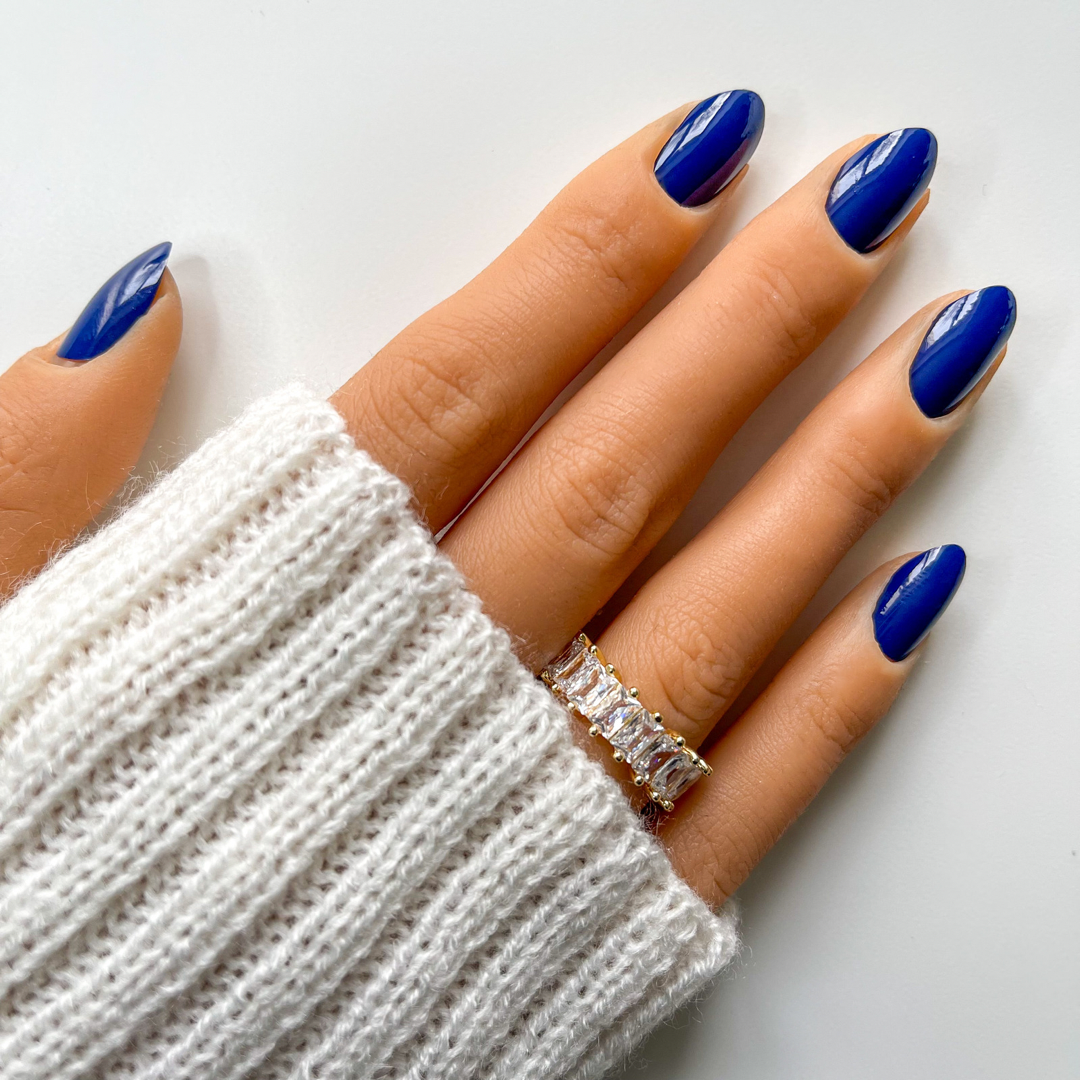 Faux ongles bleu navy réutilisables et écologiques